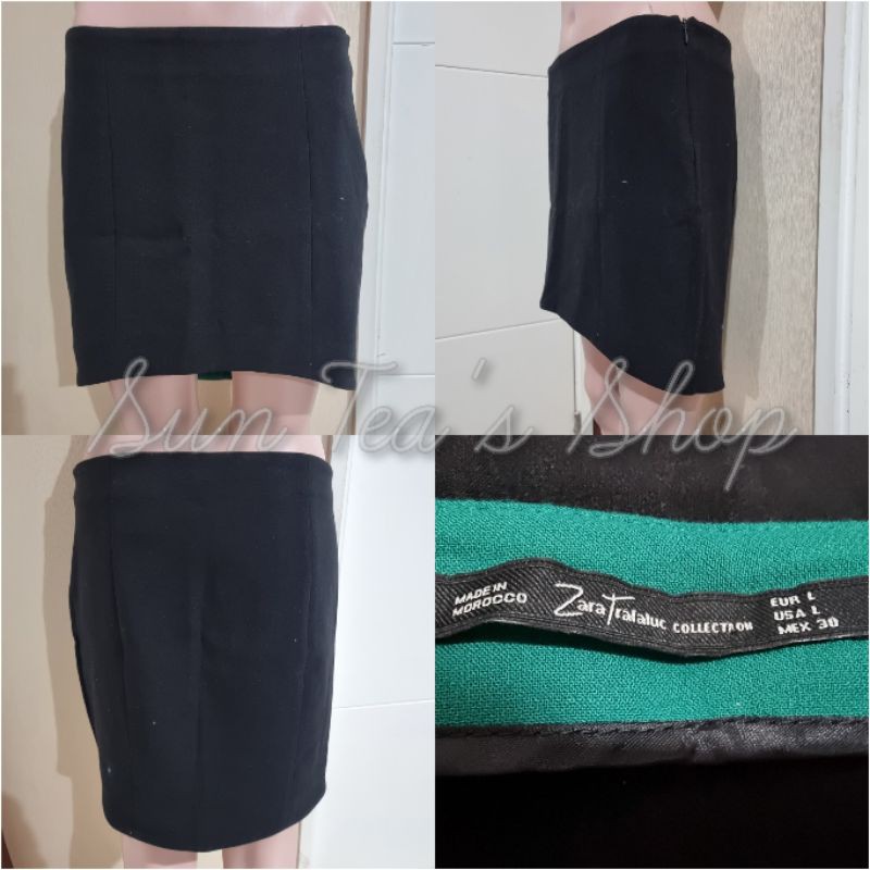 Zara Chân Váy Công Sở Màu Đen Kiểu Dáng Trẻ Trung Thanh Lịch Cho Nữ