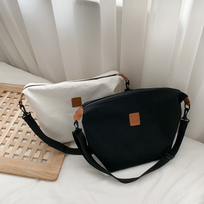 Túi đeo chéo canvas cỡ lớn thời trang Hàn Quốc học sinh sinh viên đi học, đi chơi - Túi đeo vai cá tính