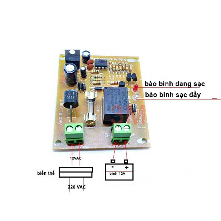 Mạch Sạc ắc quy 12V / 5A - Tự Động