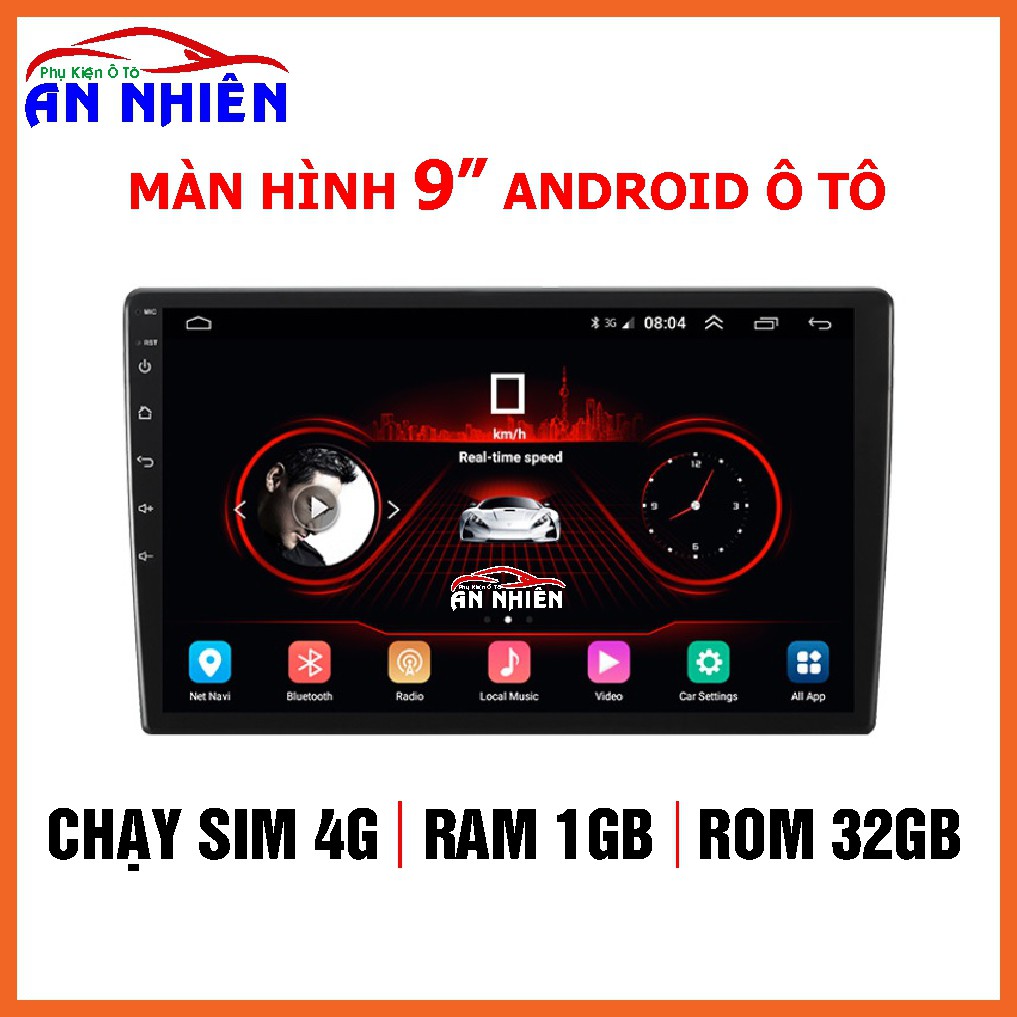 Màn Hình Android 9inch Ram 2G, Rom 32G Lắp sim 4G phát WiFi, Đầu DVD Android Ô Tô Có GPS dẫn đường VietMap, NaviTel