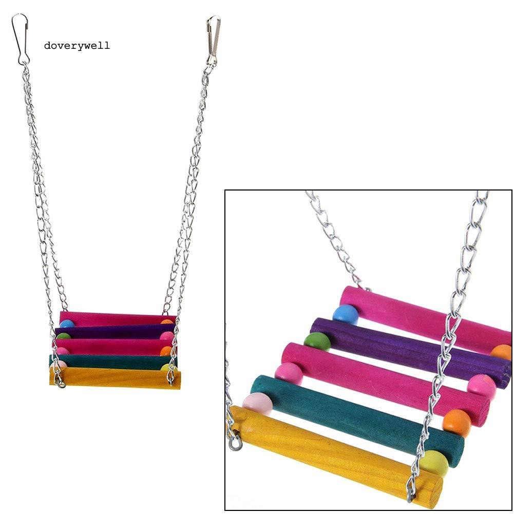 Set 4 đồ chơi treo thiết kế nhiều màu bắt mắt sống động cho chim vẹt