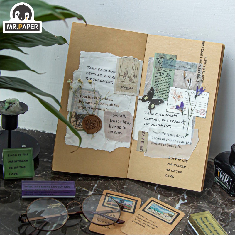 Con Dấu Gỗ In Chữ Mr. Paper Lãng Mạn Trang Trí Sổ Tay Diy