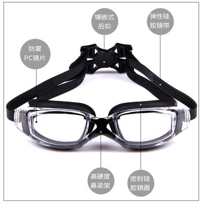 Yu bơi HD kính chống thấm nước chống sương mù cận thị Nam Nữ người lớn bơi kính chống thị kính