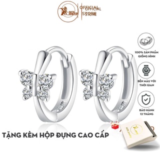 Bông tai bạc 925 hình cánh bướm đính đá pha lê sang trọng cho nữ ANTA Jewelry - ATJ5511-D