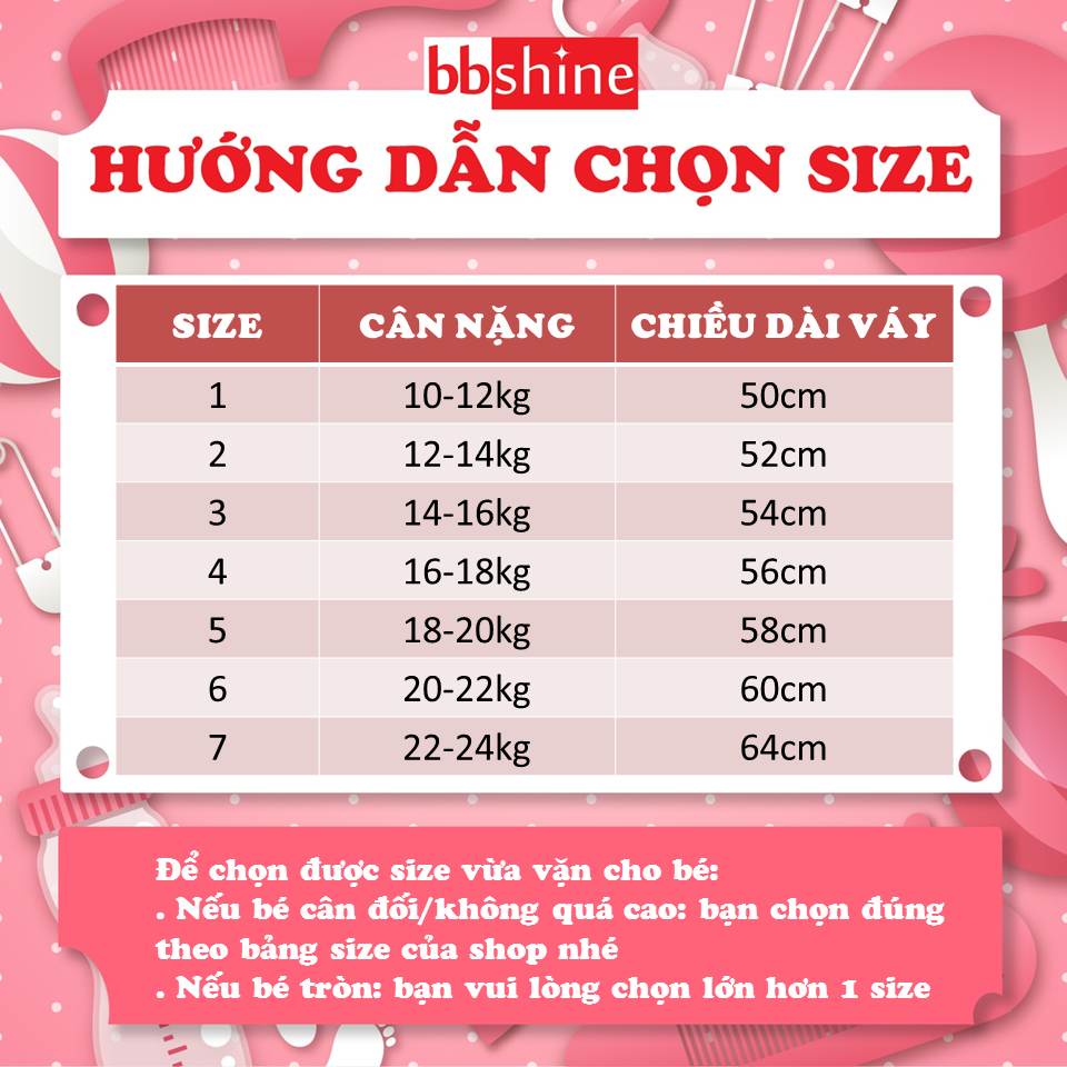 Váy cho bé gái, Đầm hoạt hình 3D cho bé 10-24kg thiết kế tay bồng dáng xòe siêu xinh BBShine – D090