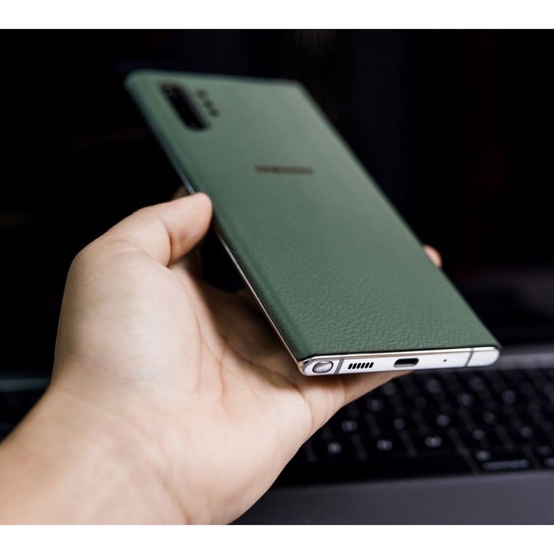 Miếng dán da SAMSUNG NOTE 10/ 10 PLUS - DA THẬT 100% - KHẮC TÊN, SĐT, CHỮ KÝ...
