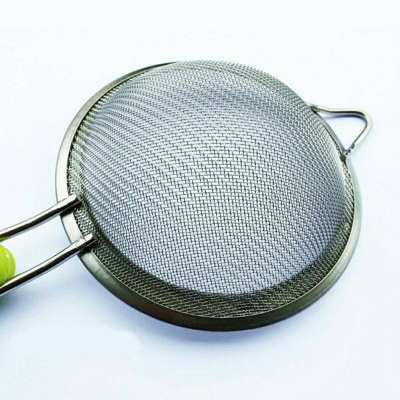 Rây lọc cháo bằng thép không gỉ SIÊU MỊN, cán nhựa xanh đường kính 12cm/14cm cho bé ăn dặm