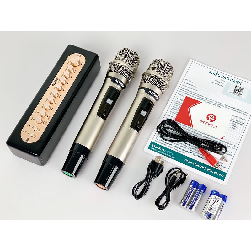 Vang số chỉnh cơ Acnos Mi30E / Mi30s - Kèm 2 micro UHF - Hàng chính hãng bảo hành 12 tháng