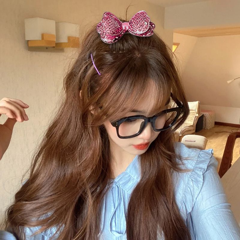 Kẹp Tóc Nơ Kim Tuyến Xinh Xắn Đáng Yêu Cho Bé Gái Phong cách Hàn Quốc