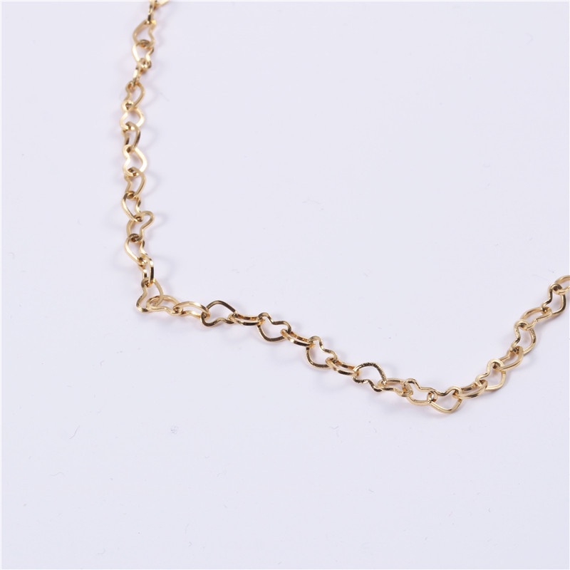 Dây chuyền nữ titan kiểu mắt xích trái tim nhỏ xinh mạ vàng 18K không gỉ WN2330