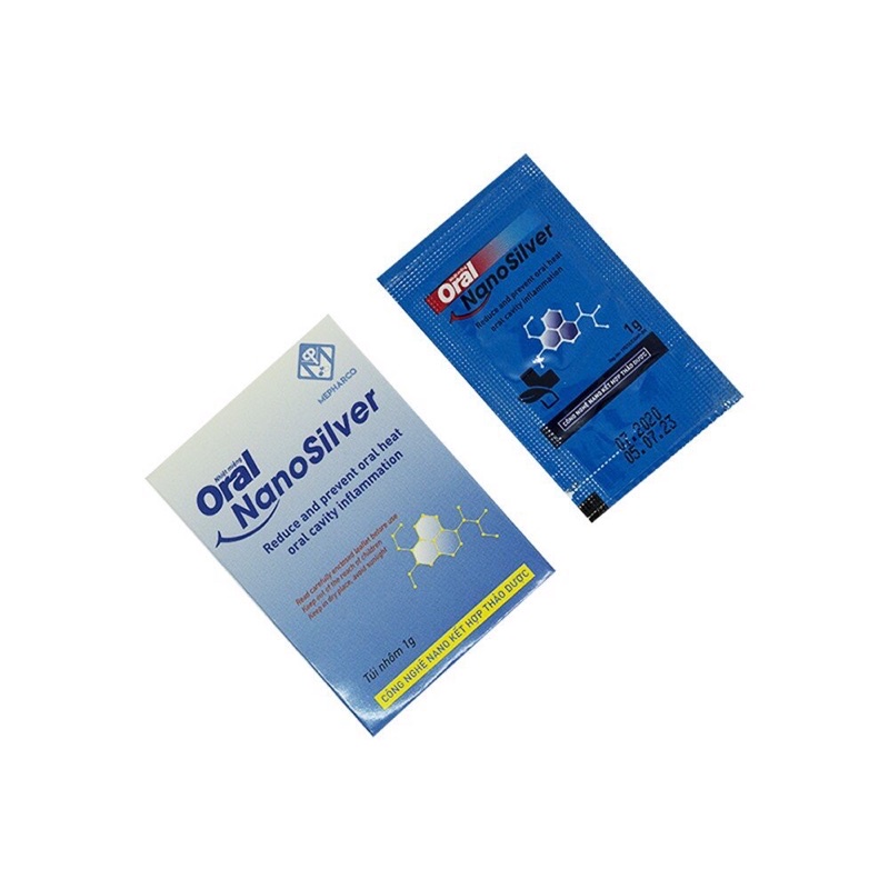 Gel bôi nhiệt miệng nano bạc Oral Nano Silver giúp làm sạch, dịu mát, giảm nhiệt miệng, lở loét miệng (Gói 1g)