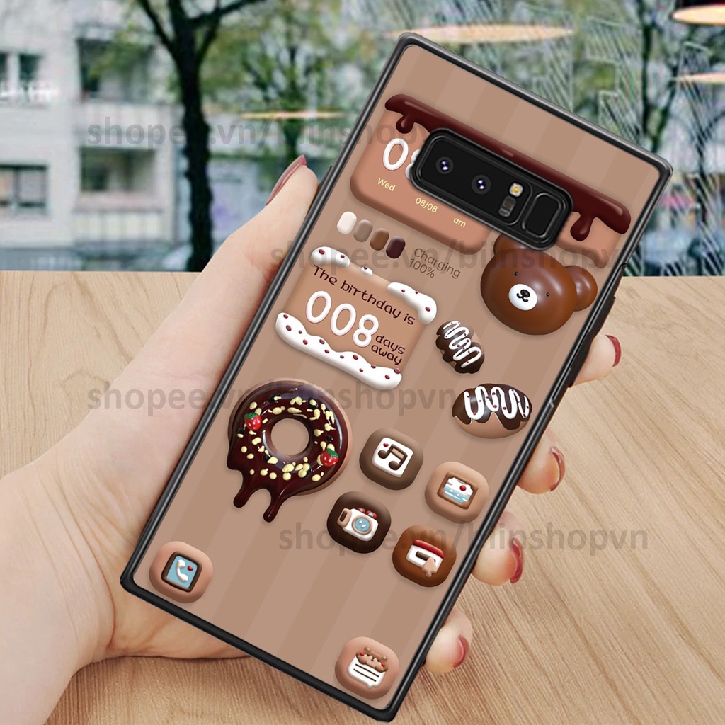Ốp Samsung Note 8 in hình gấu chocolate kẹo ngọt siêu đẹp siêu xinh