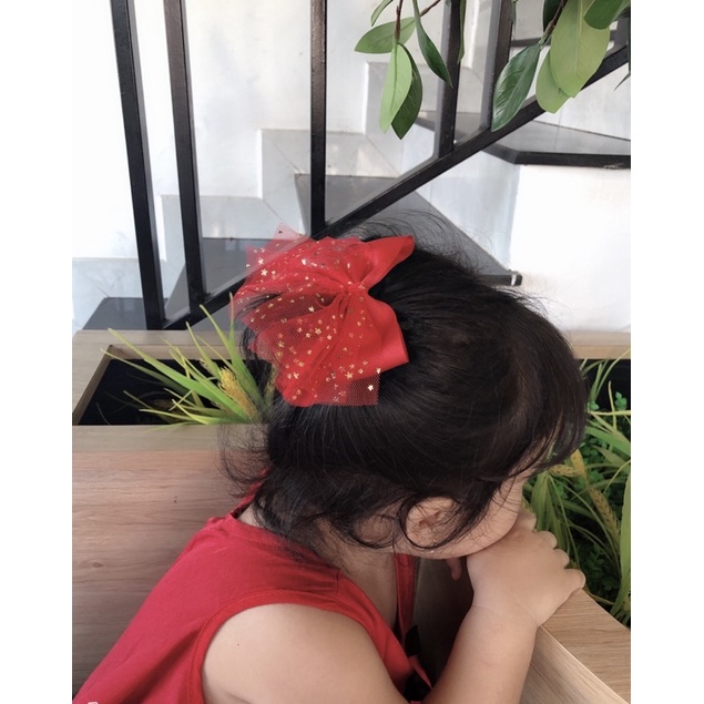 Kẹp tóc mái  voan lưới sao cho bé