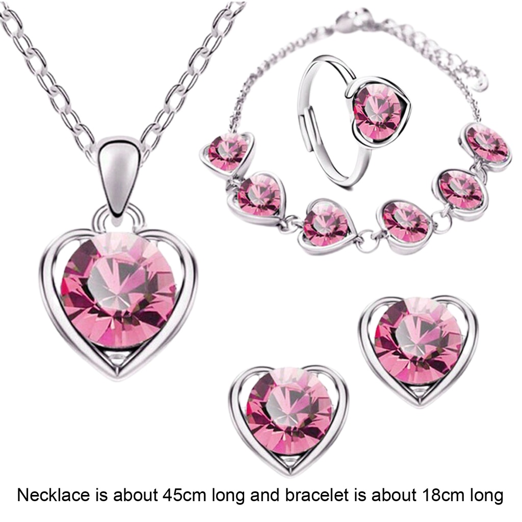 Set 4 vòng đeo tay đính đá pha lê giả thời trang cho nữ