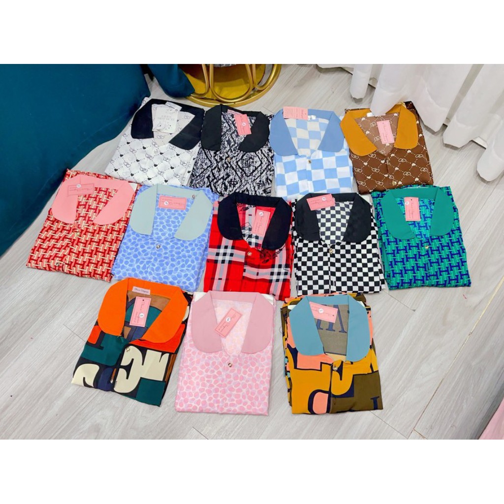 Bộ lụa pijama ☘ chất mango tay dài ☘ mềm mịn, không nhăn, không xù, Mẫu mới 💯 Ảnh thật | BigBuy360 - bigbuy360.vn