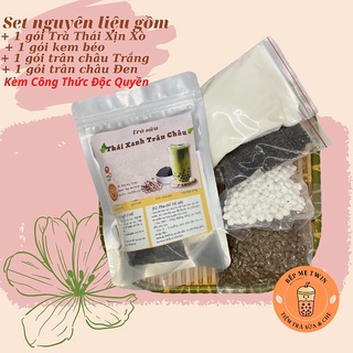 Set nguyên liệu pha trà sữa thái xanh - bếp mẹ twin