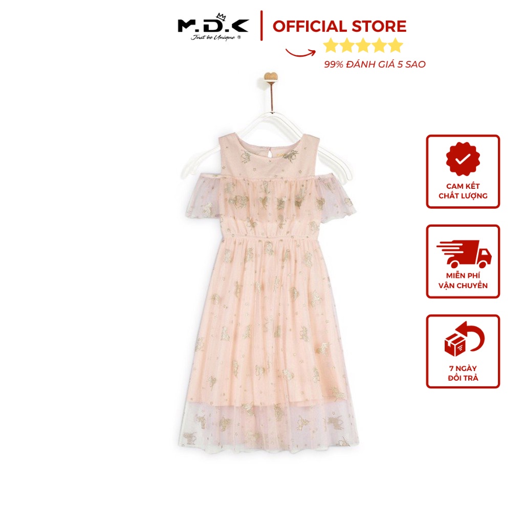 Đầm Bé Gái M.D.K Cropped Shoulder Fancy Midi Dress M.D.K - xinh xắn, dễ thương