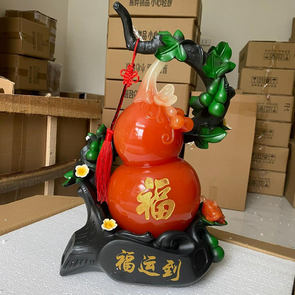 Hồ lồ chữ Phúc đặt trang trí kệ tủ T201, Hồ lô mang lại bình an và may mắn