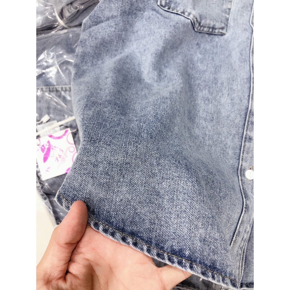 Áo jean tay chữ hàng đẹp chuẩn QC! (Ảnh chụp thật, kèm video)