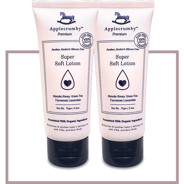 Kem dưỡng ẩm cho bé Applecrumby Super Soft Lotion chiết xuất lô hội, mật ong, trà xanh 75gm