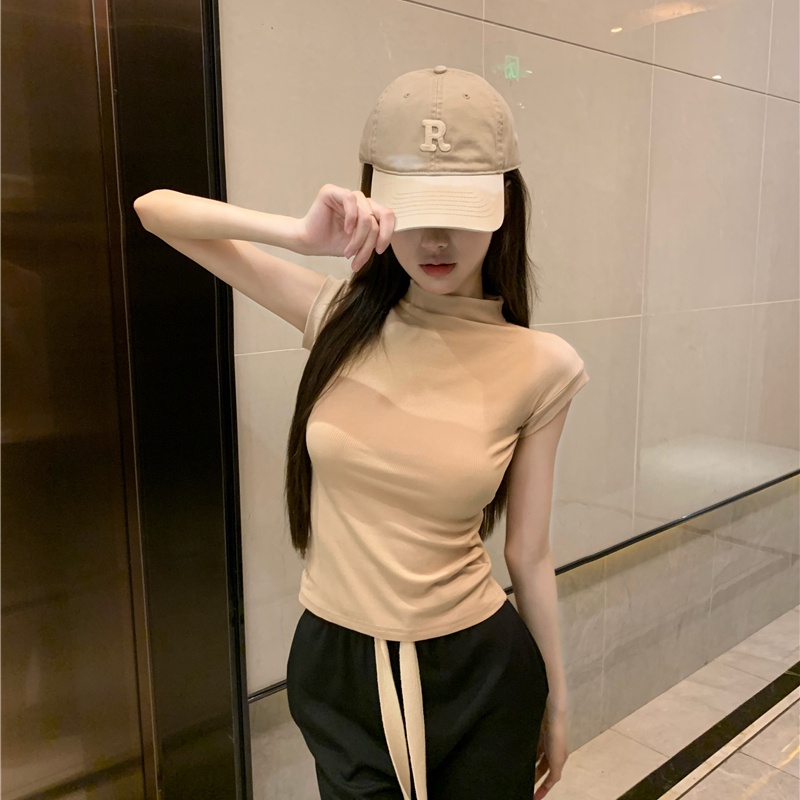 SUXI Áo Sát Nách Cổ Tròn Dáng Ôm Thời Trang Mùa Hè Hàn Quốc Cho Nữ