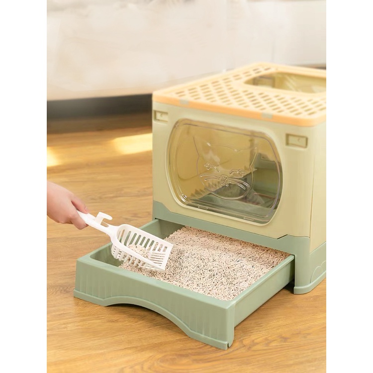 Nhà vệ sinh cho mèo  2 cửa chống văng cát size lớn BECHON