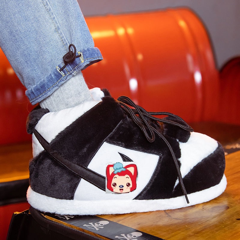 Dép bông đi trong nhà cute nữ ĐẾ CAO SU CHỐNG NƯỚC có thể đi ra đường và đi trong nhà, Giày sneaker bông HOT năm 2021