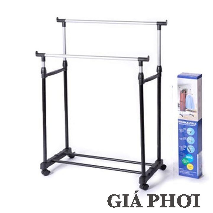  [FREESHIP❤️] GIÁ PHƠI ĐỒ GIA ĐÌNH INOX - CÓ BÁNH XE TIỆN LỢI