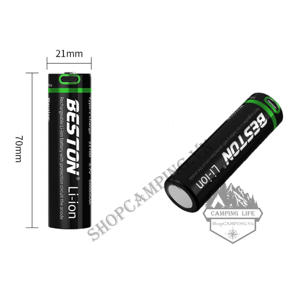 Beston Pin 21700 lithium sạc cổng sạc Type-c 5000mAh 77C-50