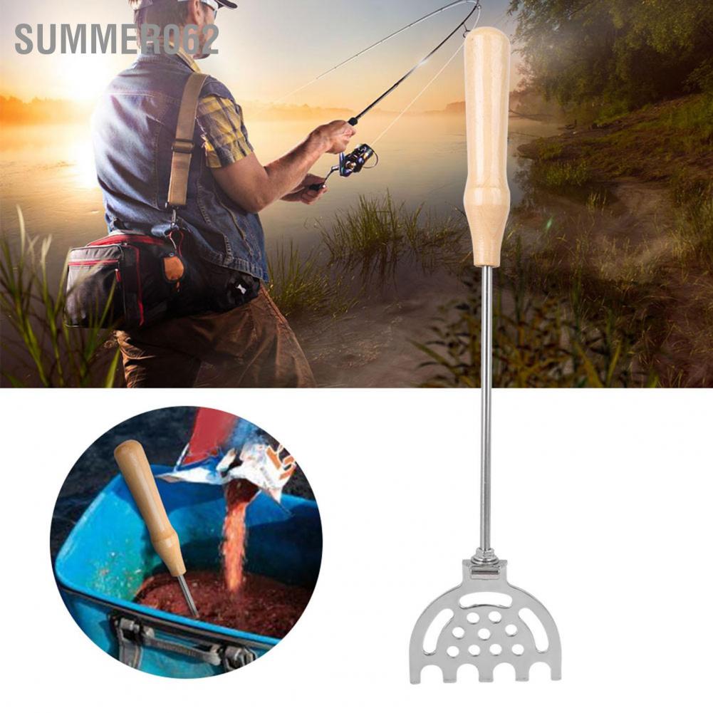 Summer062 Stainless Steel Mini Wooden Handle Mix Shrimp Bait Shovel Fishing Tackle for Fisherman