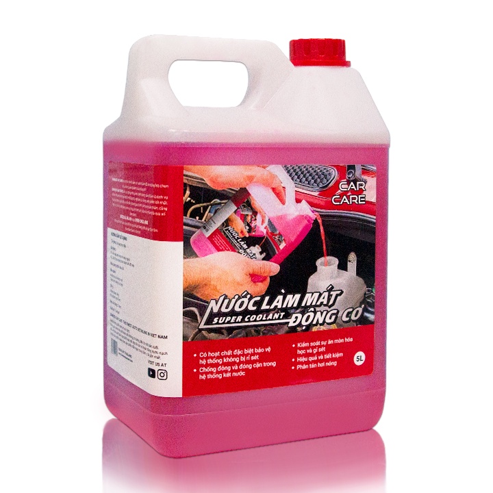 Nước làm mát động cơ ô tô màu đỏ CAR CARE [5 Lít] ✅