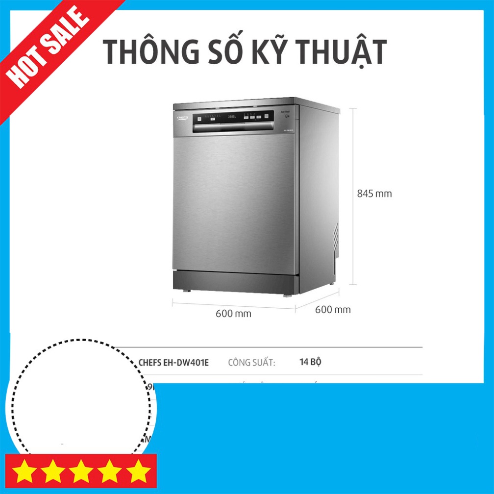 KM CỰC KHỦNG Máy rửa bát Chef s 14 bộ EH-DW401E  Miễn phí giao nội thành thumbnail