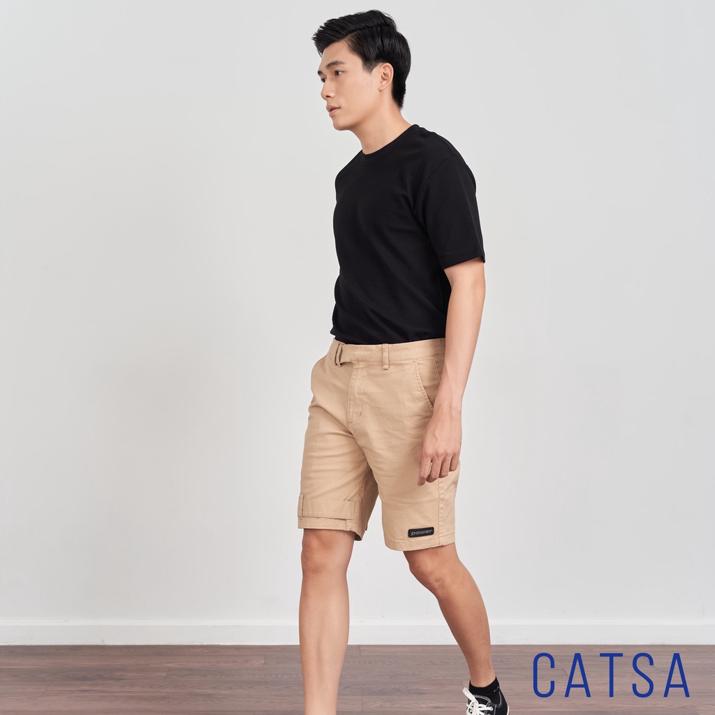 Quần short kaki kem nam POWER phong cách Hàn Quốc, năng động thoải mái CATSA QSK095