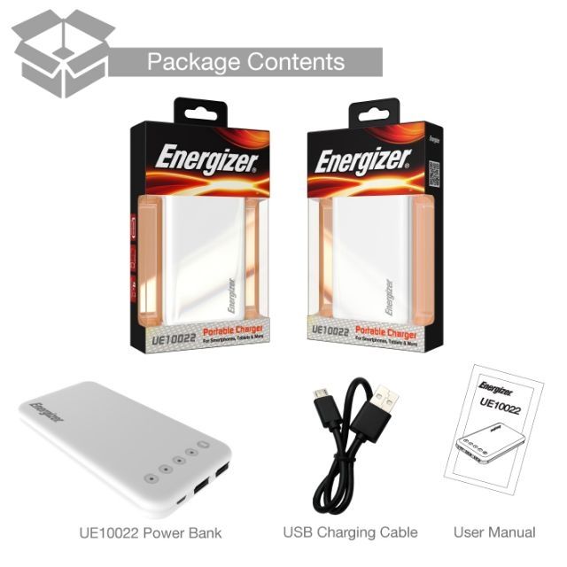 Sạc Energizer Chiến Binh 10.000mAh - Lithium Polymer - UE10022/10053...