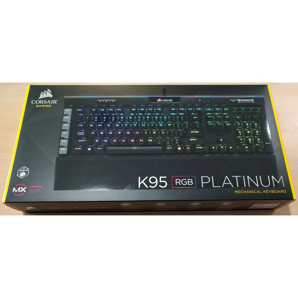 Bàn phím cơ Corsair K95 RGB Platinum Mechanical Cherry MX Speed Black