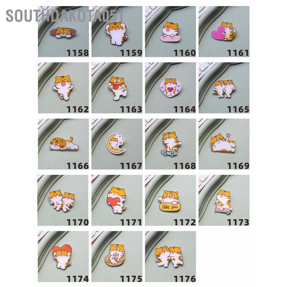 Southdakota051 Cute Brooch Pin Cartoon Tiger Style Durable Acrylic Vivid Colors Wide Application for Bag Hat Backpacks