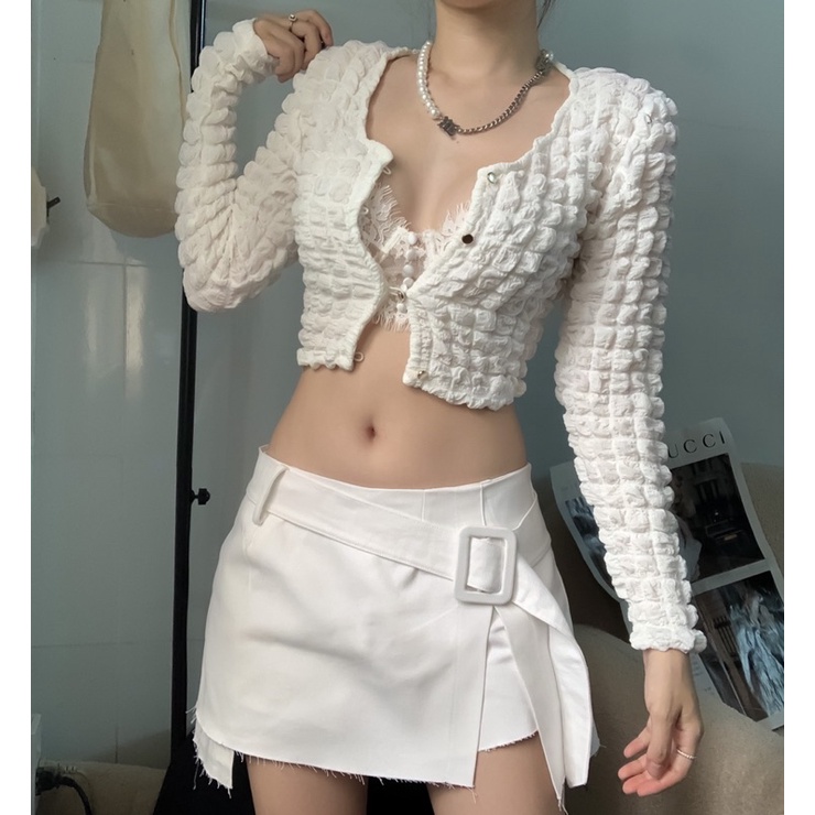 Chân váy ngắn “KISS Skirt”———-(Đọc kĩ số Đo dưới phần miêu tả) “Có quần bên trong”, kèm nịt đai( Đọc kĩ số đo)