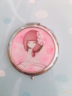 Gương 2 mặt mini hình cô gái cute