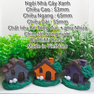 Ngôi Nhà Cây Xanh dùng để trang trí hồ cá , bể cá , tiểu cảnh , hòn non bộ , bàn học , bàn làm việc .