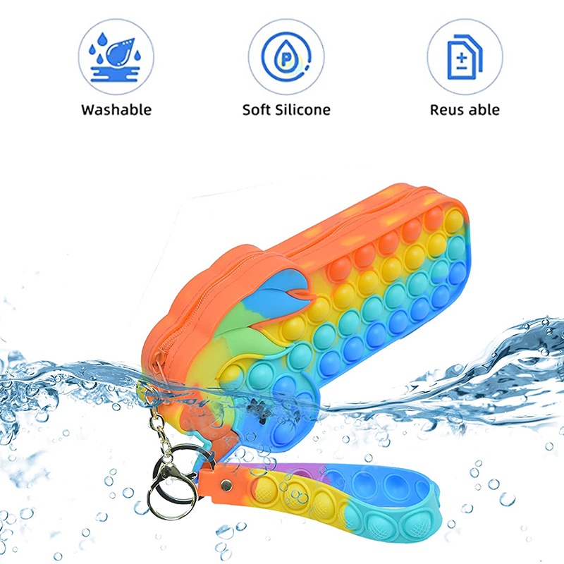 Pop It Pencil Case Silicone Pop It Fidget Toy Pencil Bag for Kid Stationery Organizer School Season Gifts Hộp đựng bút chì Túi đựng bút chì đồ chơi bằng silicon