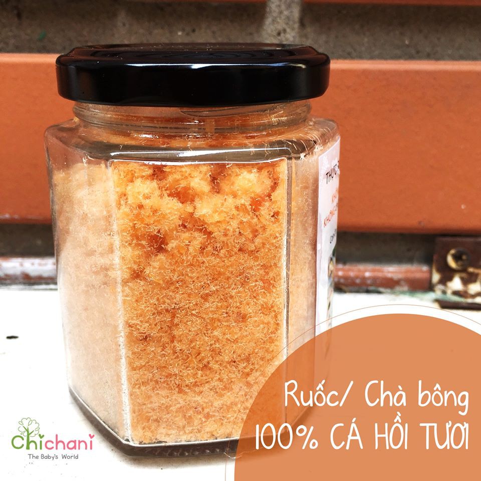 Ruốc/Chà Bông cá hồi ăn dặm cho bé trên 6m+ 100% tươi nguyên chất handmade - HSD 1 tháng