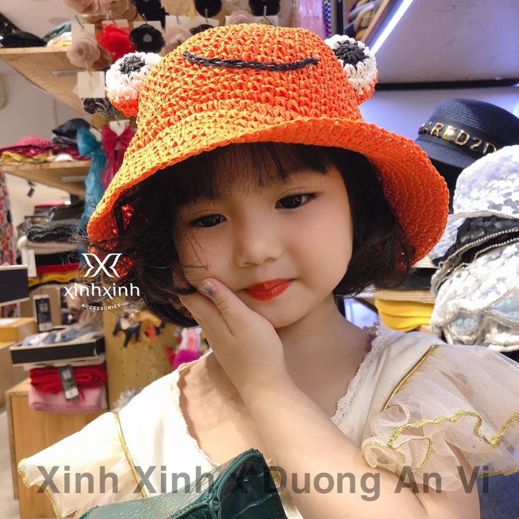 Mũ cói mắt ếch dễ thương cho bé yêu - Xinh Xinh Accessories