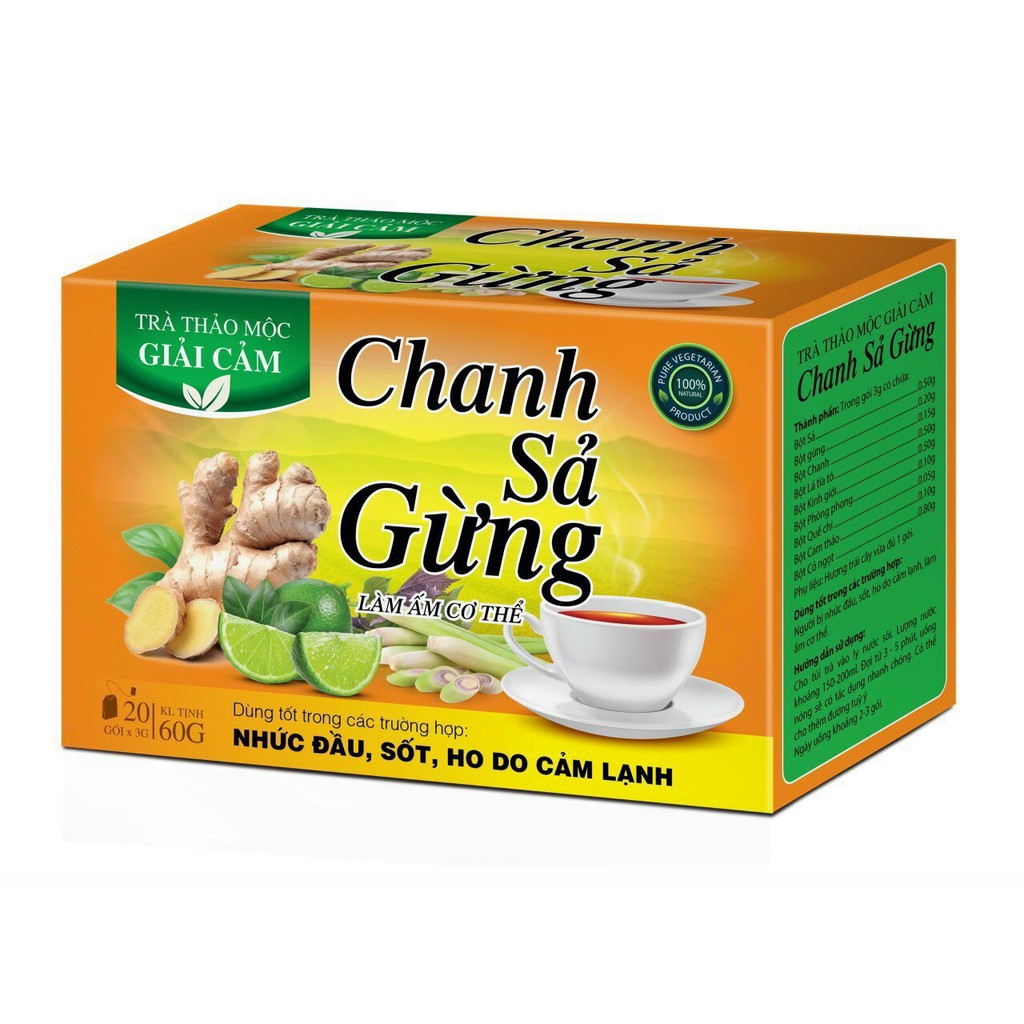 Trà thảo mộc giải cảm CHANH SẢ GỪNG (100% TỰ NHIÊN)