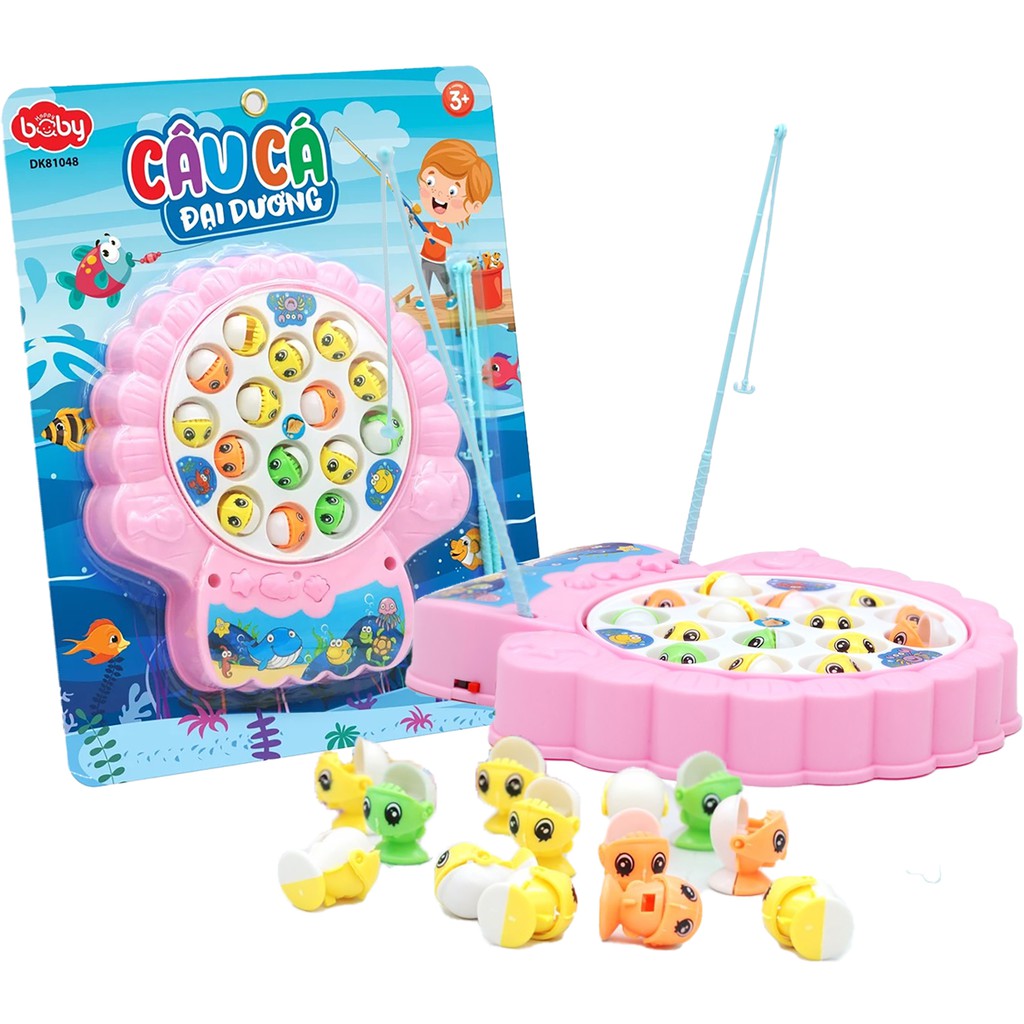 Đồ Chơi Câu Cá Nhựa DUKA TOYS, Nhiều Màu, Có Nhạc, Cao Cấp Bộ 15 Con