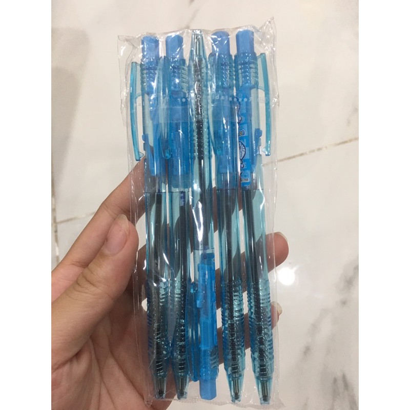 bút bi xanh họa tiết doremon combo 5 cây