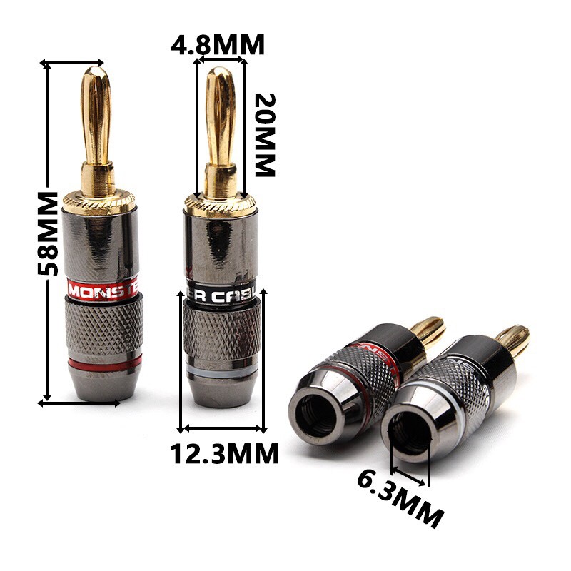 1 Cặp Jack bắp chuối Monster/Banana plug