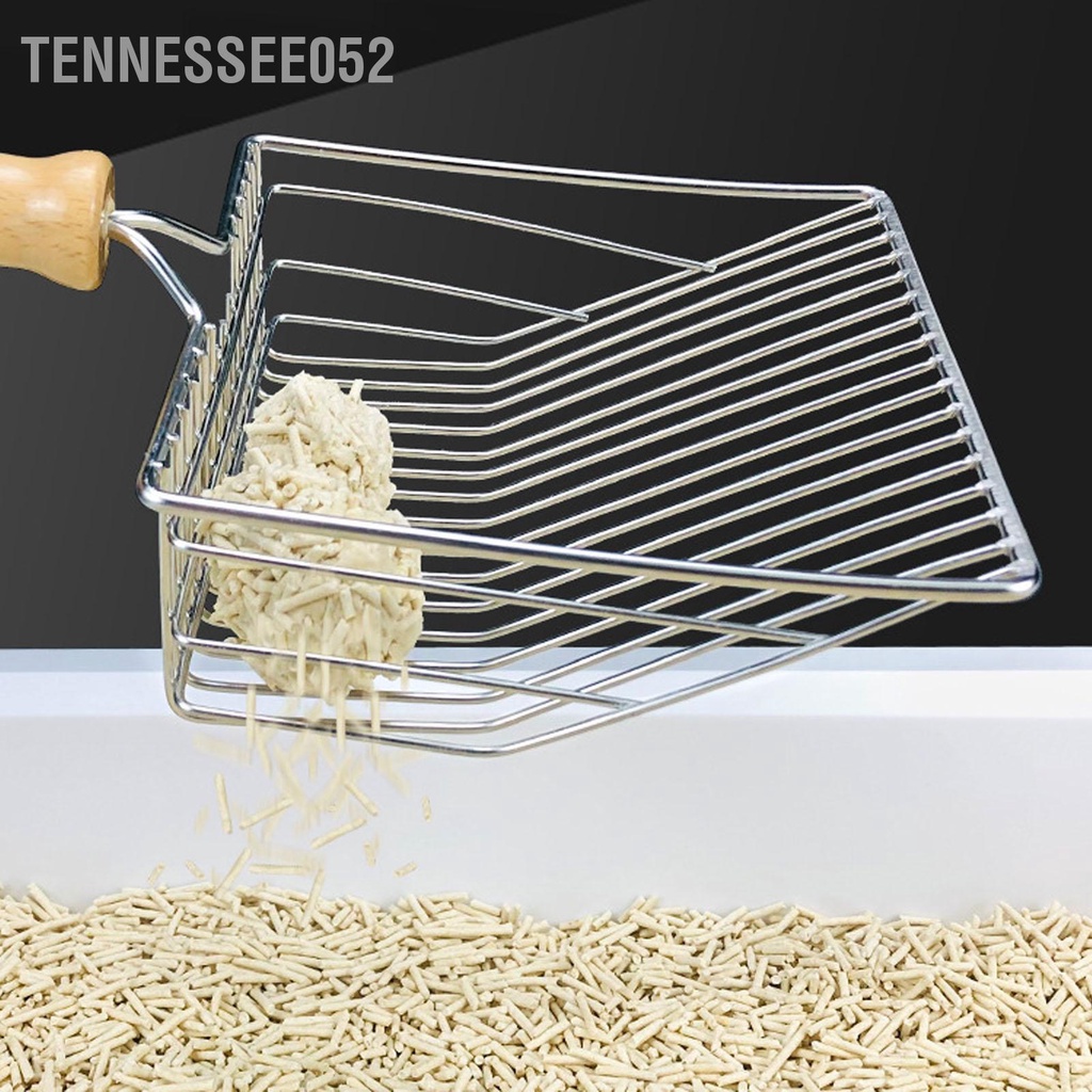 Tennessee052 Xẻng xúc mèo Đa năng Thân bằng thép không gỉ bền Chống rỉ sét Hiệu quả Bộ lọc phân