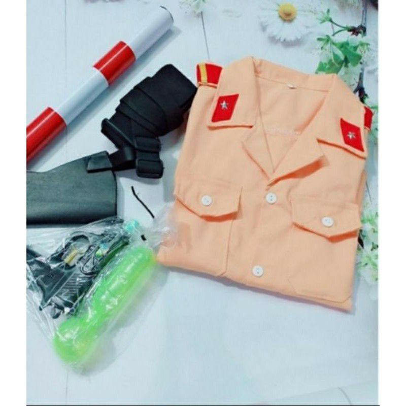 Combo 2 Bộ Quần Áo Đóng Vai Công An Trẻ Em Tặng Kèm Phụ Kiện