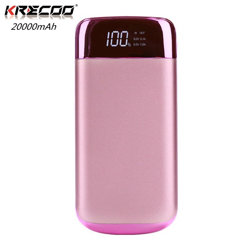 Bộ Sạc Dự Phòng KRECOO 20000mAh Siêu Mỏng Màn Hình LED Kỹ Thuật Số Màu