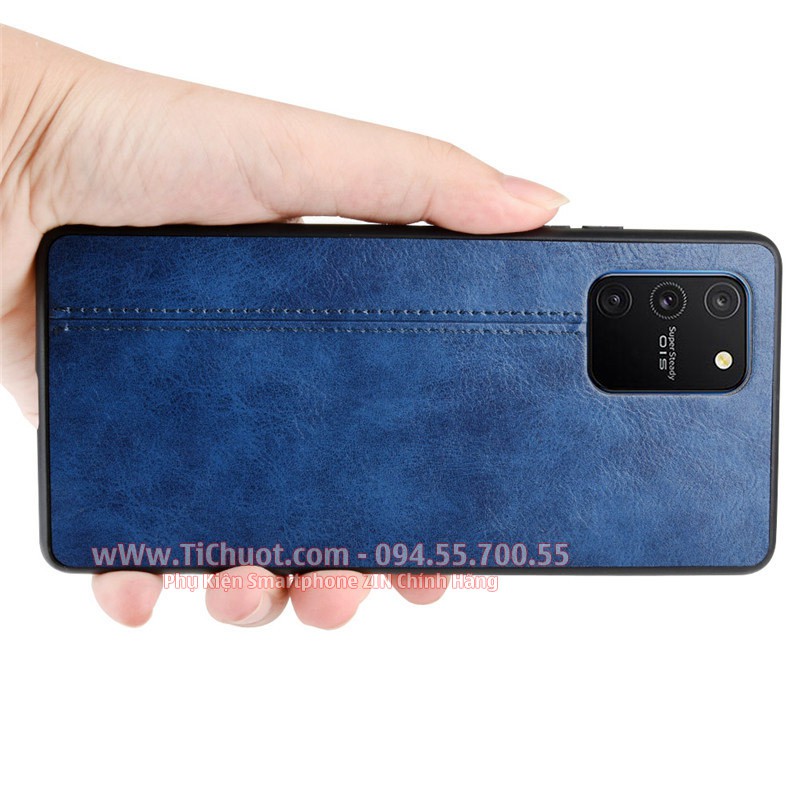 [Viền Dẻo] Ốp Lưng Samsung S10 Lite A91 M80s Da PU Sọc Chỉ